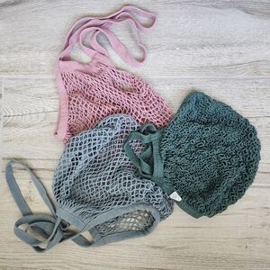 Shine Us & Gots Bundle of 3 Reusable Net Mesh Shopping Bags